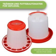 Hühnertränke + Futterautomat Set Geflügeltränke Hühner Gänse Küken Wachteln