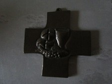Wandkreuz Kommunion Bronze Erstkommunion 1997 Geschenk Kreuz 8,5 x9 cm neuwertig