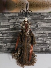 + PAJOMA SCHMUCK-PUPPE SCHMUCK-STÄNDER BAROCK 40cm festliches KLEID TOP BRAUN  @