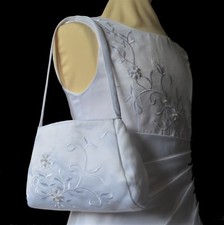 Täschchen Tasche WAHL weiß Beutel zu Kommunionkleid Brautjungfer Brautkleid neu