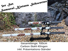 NEU 3er Set Samurai Katana Schwerter Draco 100cm + 77cm + 52cm für Cosplay Deko