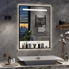 Badspiegel mit LED Beleuchtung Badezimmerspiegel Wandspiegel Lichtspiegel 60x80