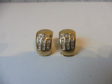 schöne Ohrringe / Clips mit Steinen , vergoldet , Pierre Lang