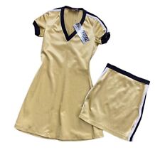 Vintage 90s Love Parade Tripp NYC Dress & Skirt Costume Women's Size Small Gold