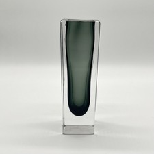 Vintage Murano Glas Vase • Alexandro Mandruzzato • Sommerso • 1970er • Blockvase