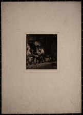 Charles Émile Jacque Schmied Handwerk Beruf Schule von Barbizon Radierung 19.Jh.