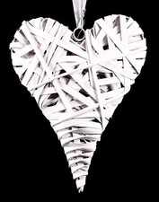 Weidenherz- weiß -  Dekohänger Fensterdeko Aufhänger