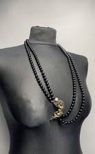 KAI-YIN LO Franklin Mint Silber 925 Drachen Rubin Augen  Collier Onyx Perlen