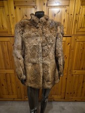 Echtpelz Hase Kaninchen Jacke Mantel Braun Damen Gr.L Kleine Beschädigung Achsel