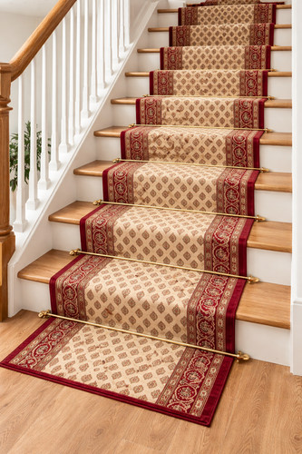 Teppichläufer mir beige rot - beige,