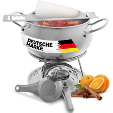 Feuerzangenbowle Set Edelstahl 1,5 Liter Feuerzange Glühwein Punsch Zuckerhut 