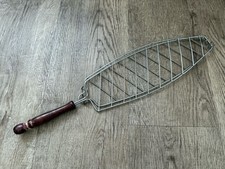 Fischgrillzange Edelstahl verchromt Fisch Grillzange - Neuwertig