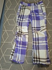 Skihose O'Neill 38 Lila Weiss Kariert Schneehose 