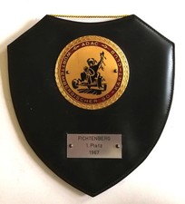 Plakette auf Kunstleder ADAC Württembergischer Go-Kart-Club Fichtenberg 1967