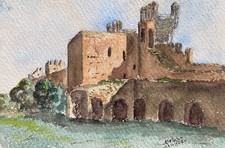 Burgruine, altes Aquarell