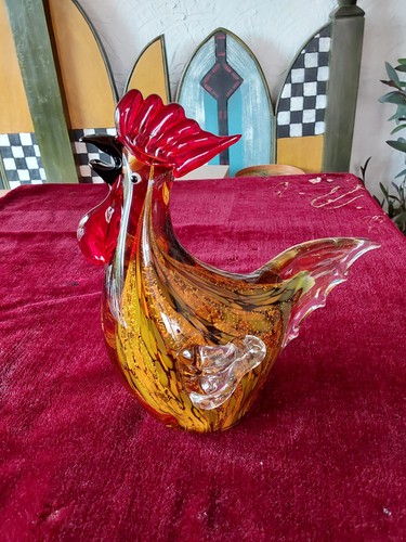 Glasfigur hahn skulptur gockel - glasfigur,