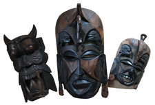 Konvolut 3 Holzmasken