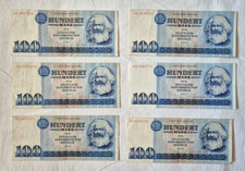 DDR - 6x 100 Mark - 1975  - sehr schöne Erhaltung