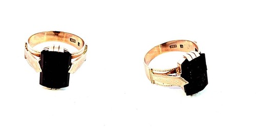 333 gold ring mit obsidian - 333,