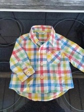 Bunt kariertes langarm Hemd - 0-3 Monate - Baby Boden - neu