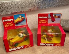 Snoopy Large Die Cast Classic Auto Flugzeug 2 Stück Vintage