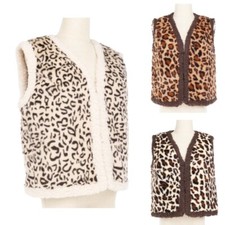 Damen Leopard Teddy Fleece