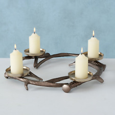 Kerzenleuchter aus Aluminium Kerzenring Geweih ⌀40cm Antikbraun Kerzenhalter