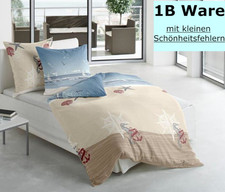 Bettwäsche 135x200 Baumwolle Seersucker bügelfrei 4tlg Irisette maritim Boote 1b