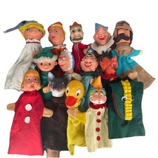 Vintage Handpuppen - 14 Stück -  Kasperle Theater - Gummi/Stoff - 60er Jahre