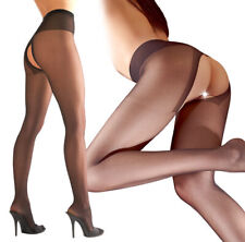 Strumpfhose Ouvert Damen Schwarz Offen Reizwäsche Transparent Lingerie S-XL GINA