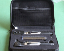 Otoskop Ophthalmoskop silber schwarz Trichter und Ersatzbirne