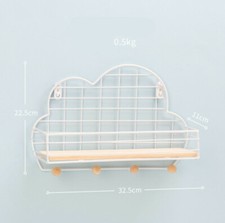 Wandregal Metall Weiß Wolken