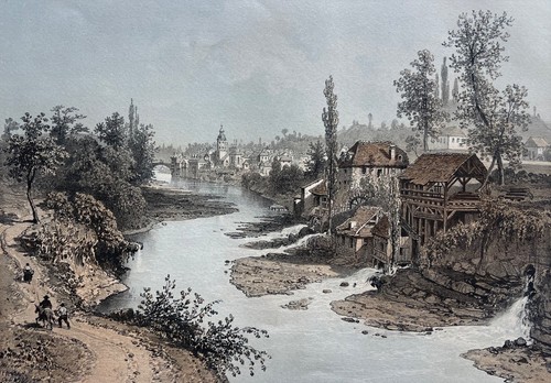 Antike radierung pont - radierung,