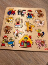 goki Steckpuzzel Holz Bauernhof - 27x27 cm