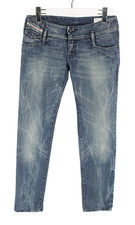 DIESEL Matic Stretch 008M9 Jeans Damen W27/~L29 Low Waist Zip Faded Whiskers