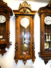 4C071 Gustav Becker Wiener Regulator-Jugendstil-Nussbaum-Sekundenzeig-118cm Hoch