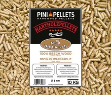 PINI Hartholzpellets № 5 Buche 10Kg BBQ Grillpellets zum Grillen Räuchern Smoken