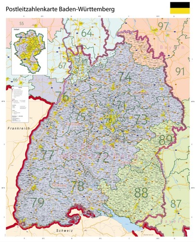 Postleitzahlenkarte von - xl,