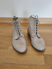 Echt Leder Damen  Stiefeletten  Boots Gr. 39  beige  butterweiches Leder