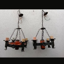 Vintage Kronleuchter Wagenrad