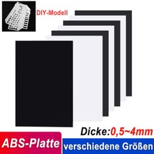ABS-Platten aus Polystyrol, Ø 1-4mm, weiß/schwarz, ideal zum Modellbau