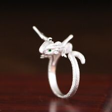 I05 Ring kleiner Flugdrache Drache helle Optik Sterling Silber 925 verstellbar