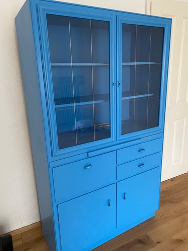 Schrank mit glastüren blau - schrank,