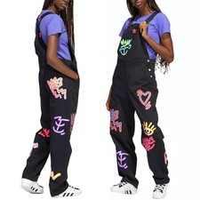 Adidas x Kris Andrew Love Overall Damen Latzhose Arbeitshose Hose Jeans schwarz