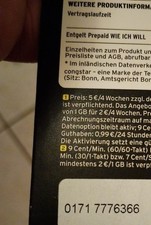 Congstar Prepaid SIM Karte mit