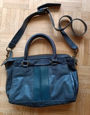 Liebeskind Handtasche blau blaumetallic Leder  abnehmbarerer Tragegurt