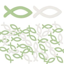 100 Stück Holz Fisch Deko