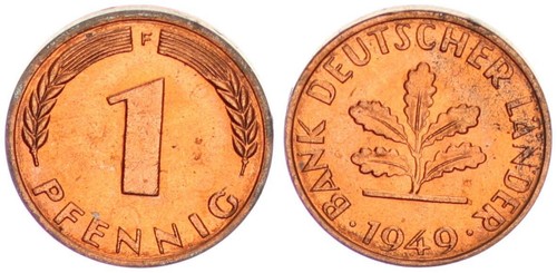 Brd pfennig 1949 - pfennig, f