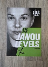 Janou Levels Wolfsburg Frauen Fußball Autogrammkarte Unterschrift
