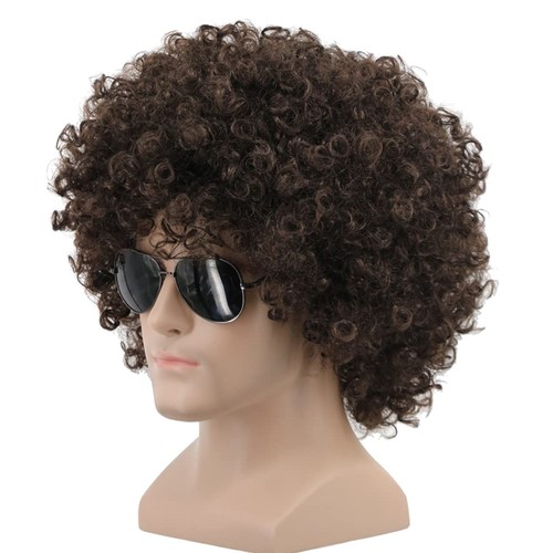 Dunkelbraune afro perücke - afro,